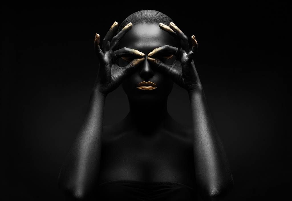 Zwart geschminkte vrouw