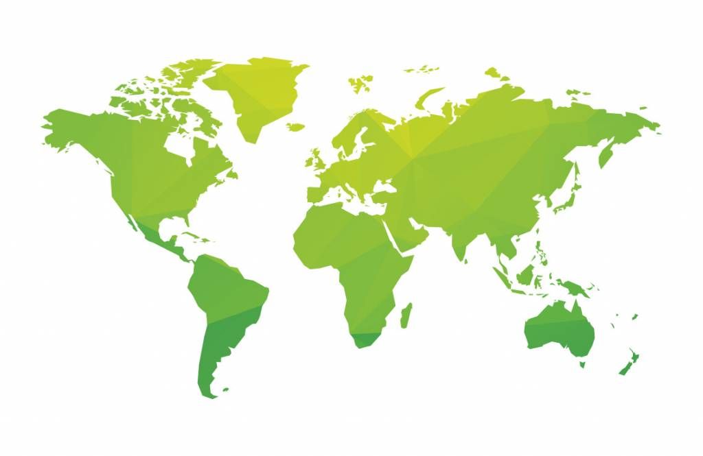 Groene wereldkaart