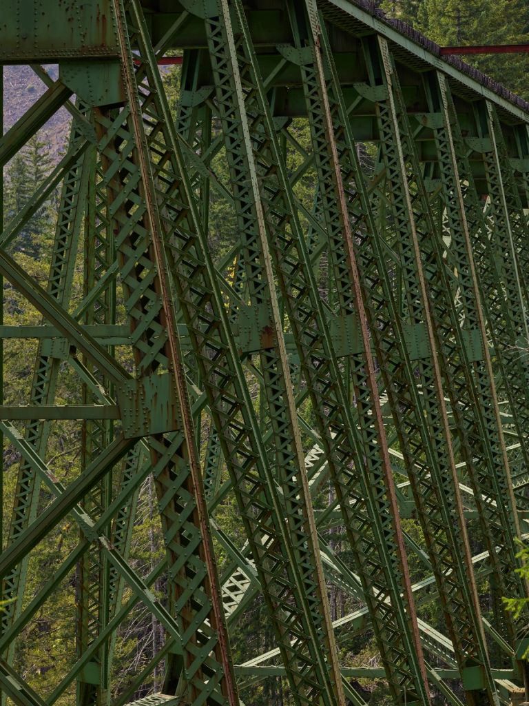 Staalconstructie oude spoorbrug