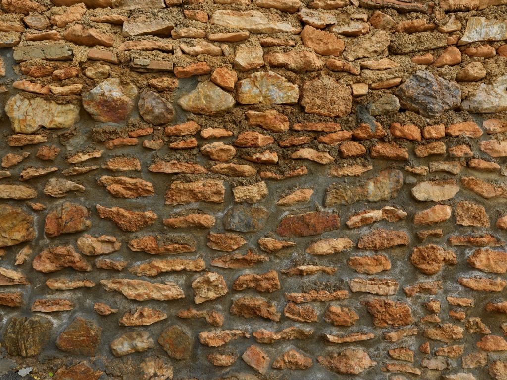 Muur met grove stenen