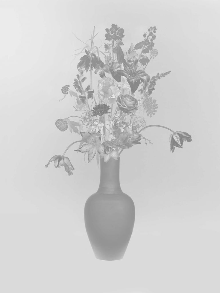Royaal bloemen boeket zwart-wit