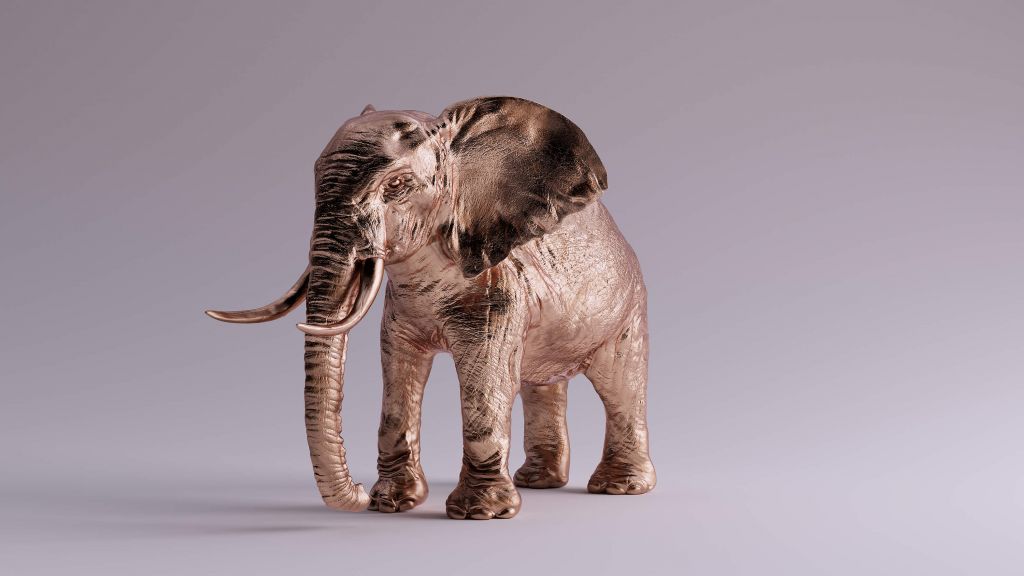 Bronzen olifant