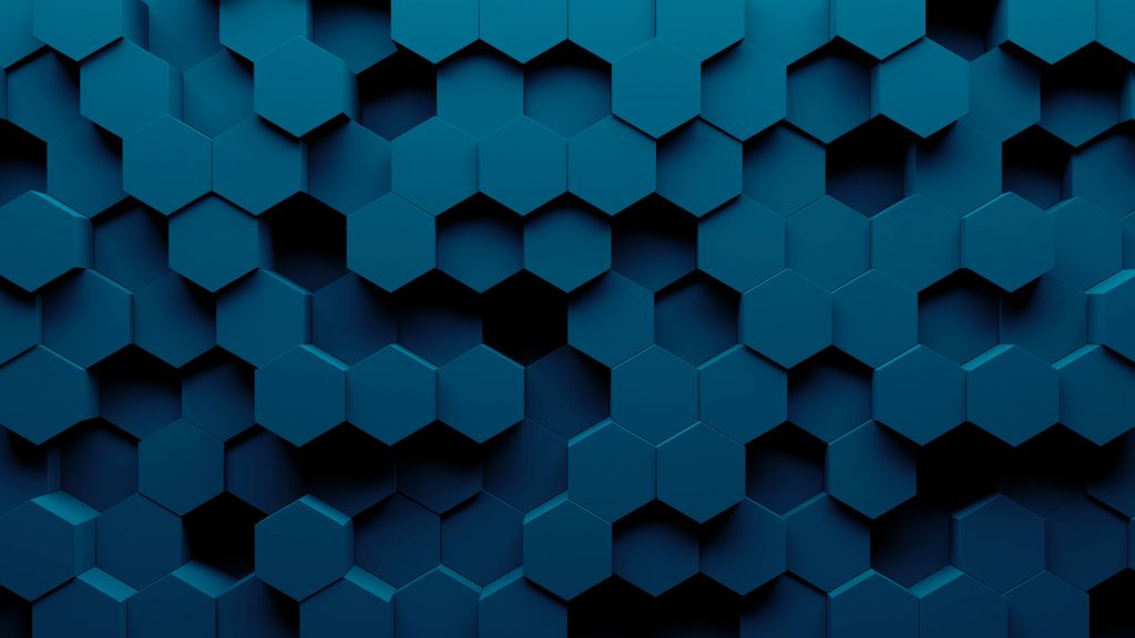 Blauwe hexagons
