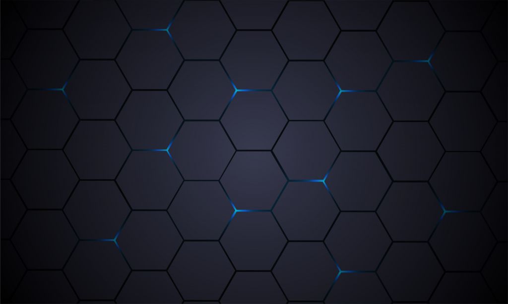 Donker blauwe hexagons
