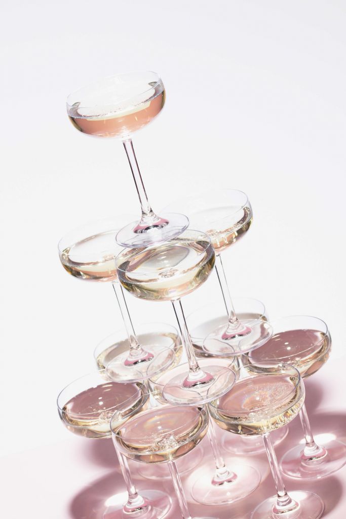 Champagne tower pink