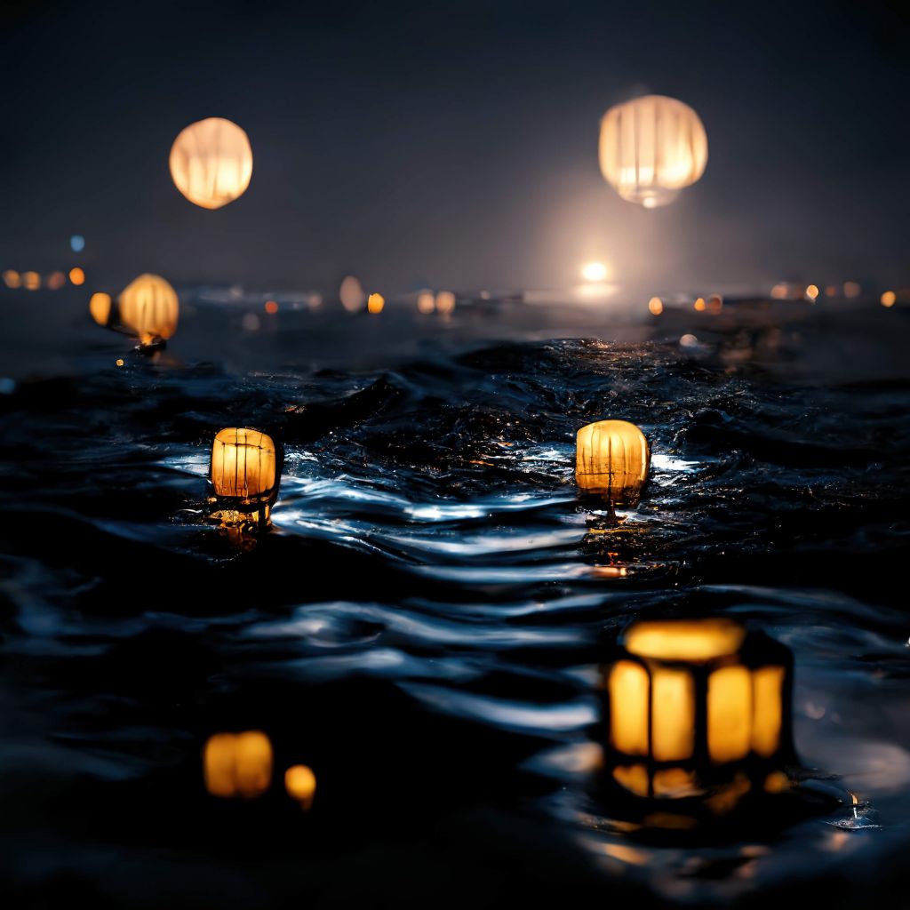 Lanterns over het water